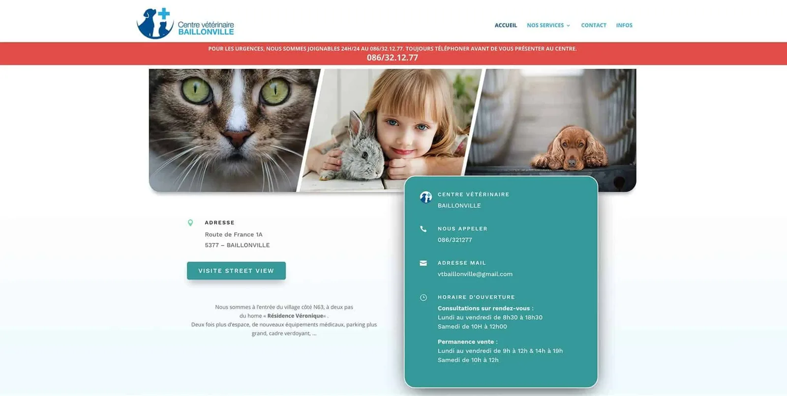 Création du site internet Centre Vétérinaire de Baillonville