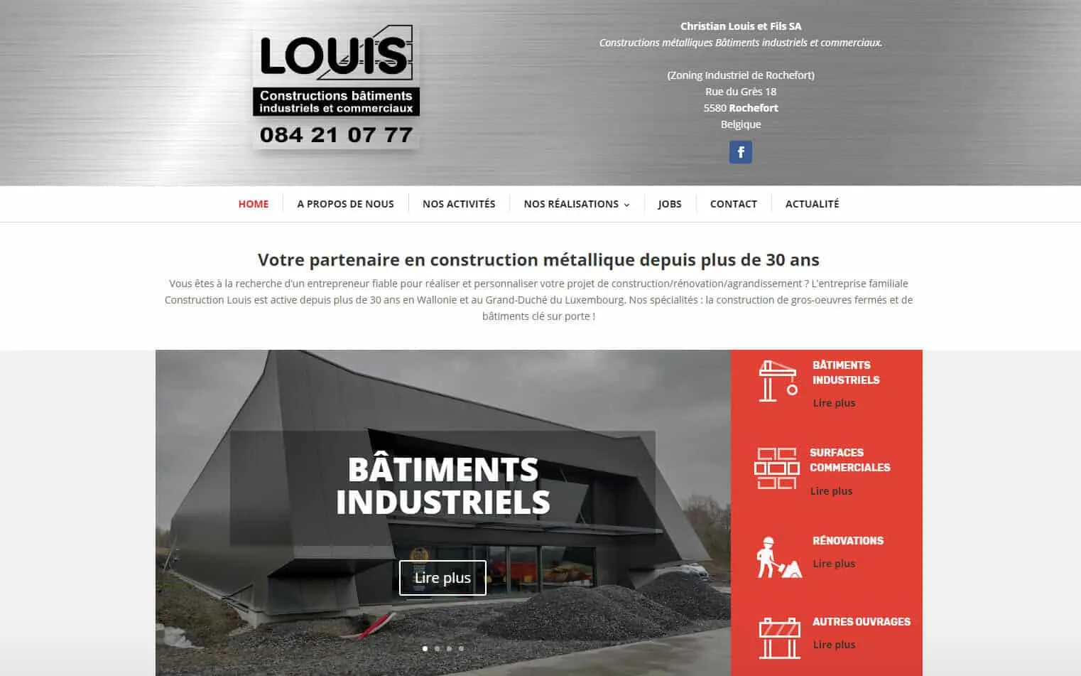 Création du site Constructions Louis à Rochefort