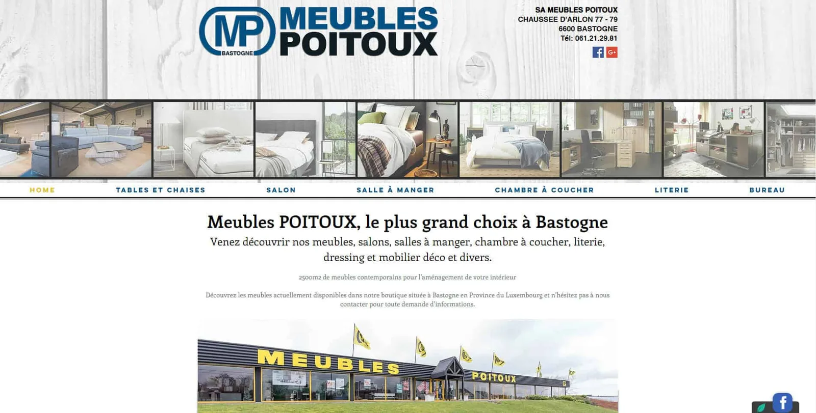 Création site Meubles Poitoux à Bastogne